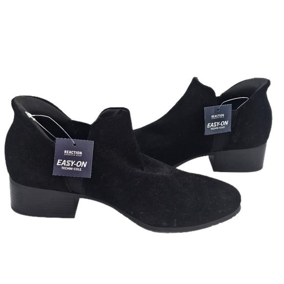 Kenneth Cole Reaction Shoes - Kenneth Cole Reaction Side EZ-ON Ankle Booties Black Suede Women’s Size 9.5
